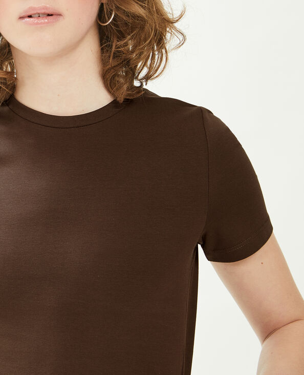 T-shirt cropped marron - Pimkie