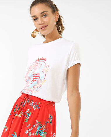 T-shirt à imprimés asiatiques blanc - Pimkie