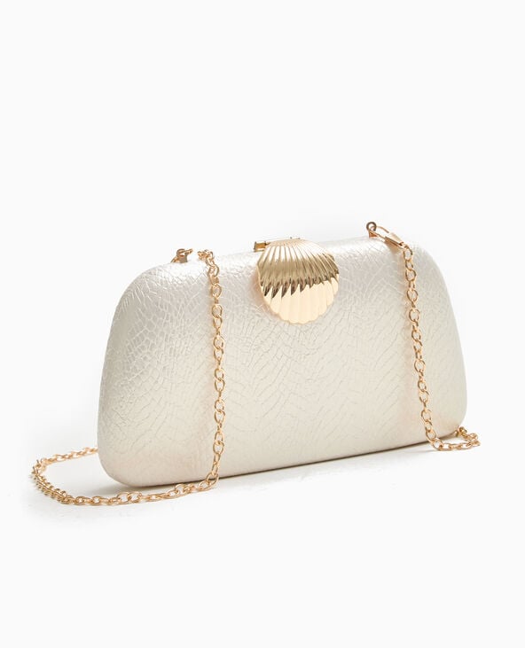 Sac boxy avec coquillage et chaine argenté - Pimkie
