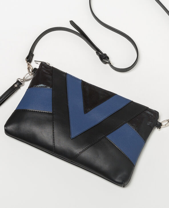 Sac patchwork bicolore noir - Pimkie