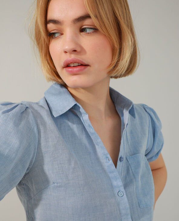 Chemisier à nouer bleu clair - Pimkie