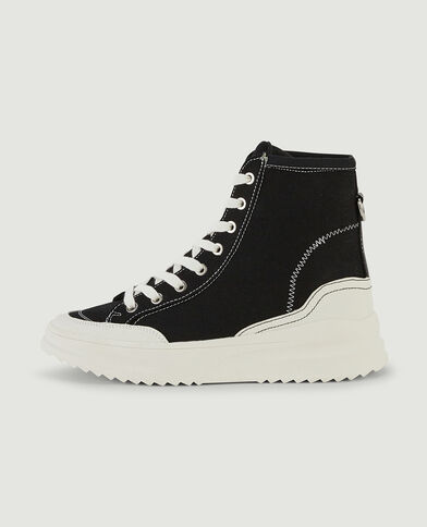 Baskets montantes en toile noir - Pimkie
