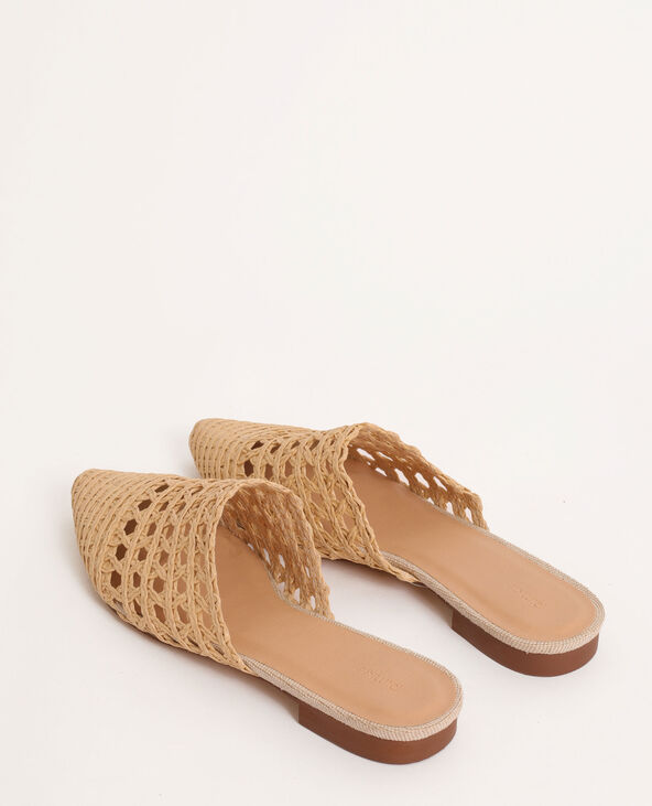 Sandales plates en rafia beige - Pimkie