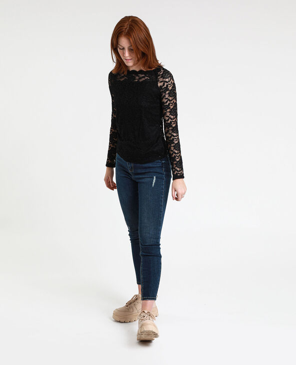 Top en dentelle noir - Pimkie