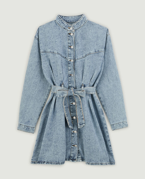 Robe en jean boutonnée bleu clair - Pimkie