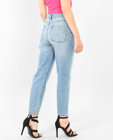 Jean mum taille haute bleu foncé - Pimkie