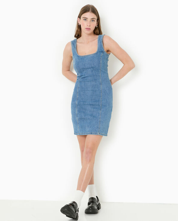 Robe moulante en jean stretch bleu - Pimkie