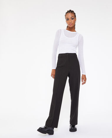 Pantalon city droit rayé noir - Pimkie