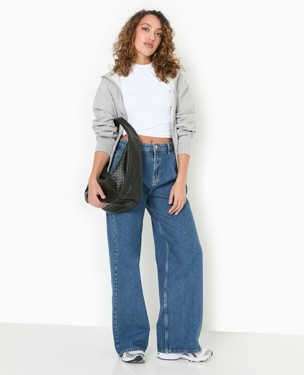 Jean wide taille haute avec pinces bleu - Pimkie