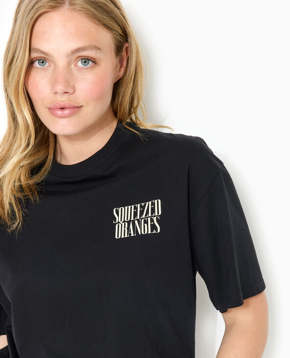 T-shirt oversize avec print poitrine et dos noir - Pimkie
