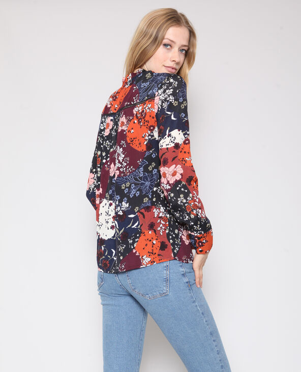 Blouse à fleurs marron - Pimkie