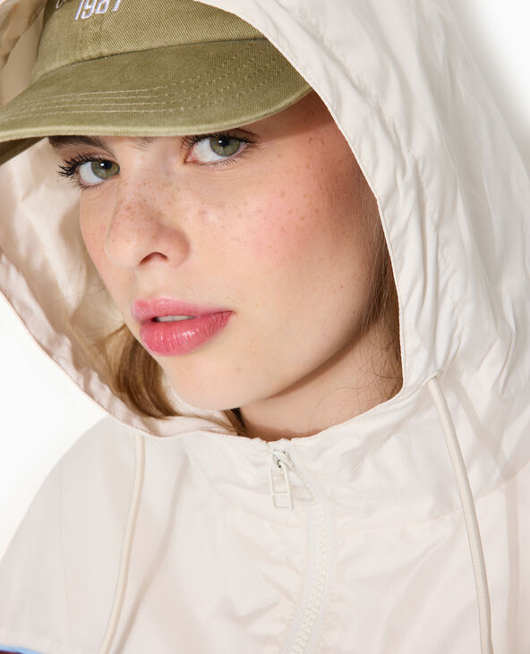 Coupe-vent bicolore avec capuche blanc - Pimkie