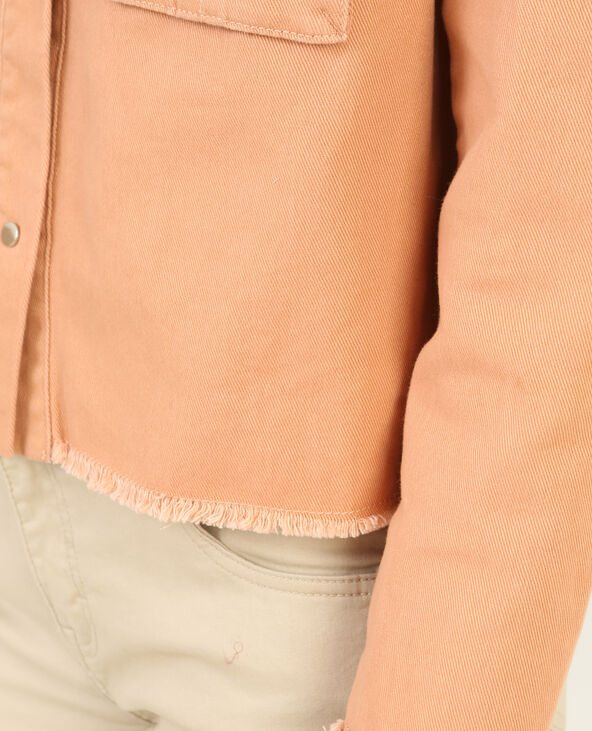 Veste denim couleur vieux rose - Pimkie