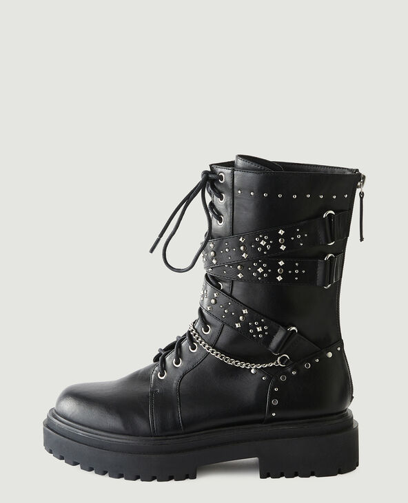 Boots noir cloutées sales