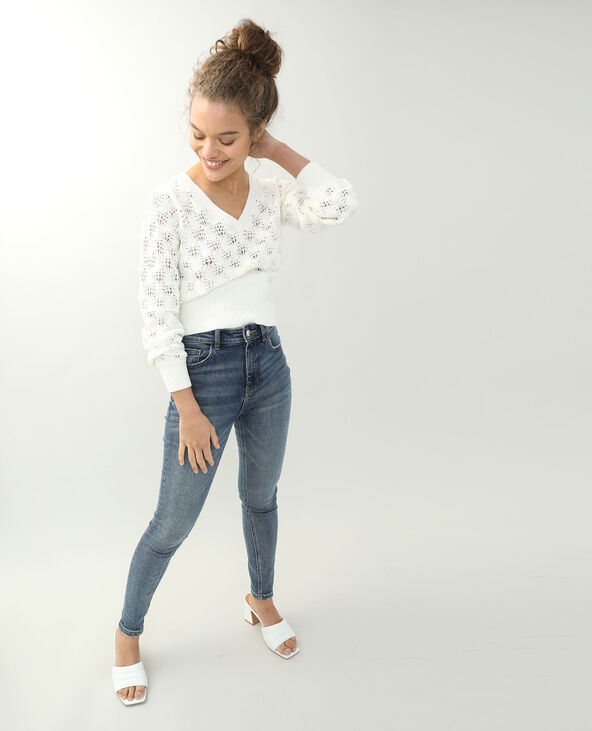 Pull ajouré blanc - Pimkie