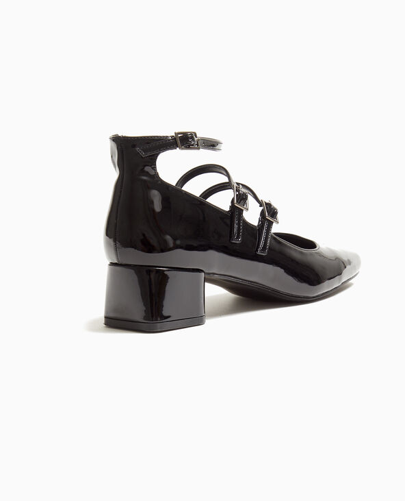 Babies vernies bouts carrés avec 3 brides noir - Pimkie