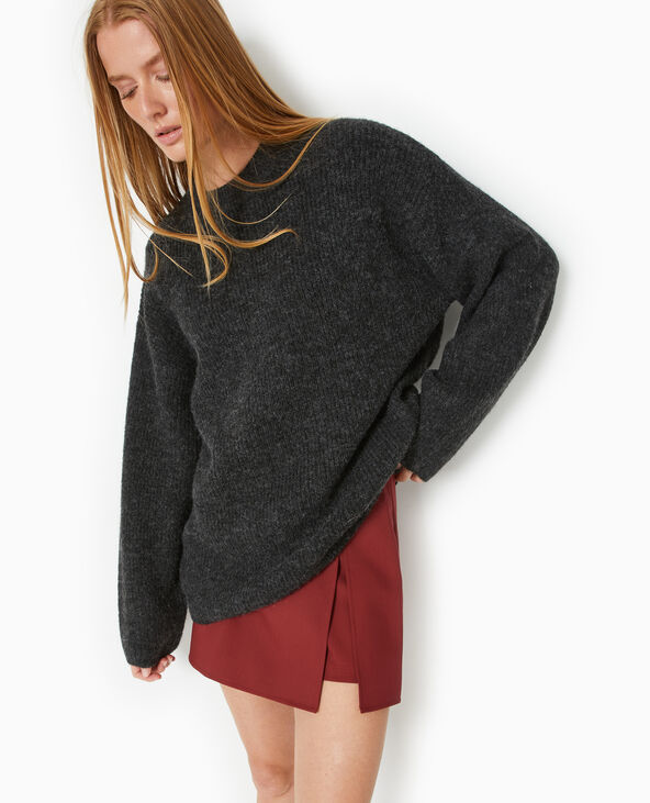Pull oversize en maille gris foncé - Pimkie