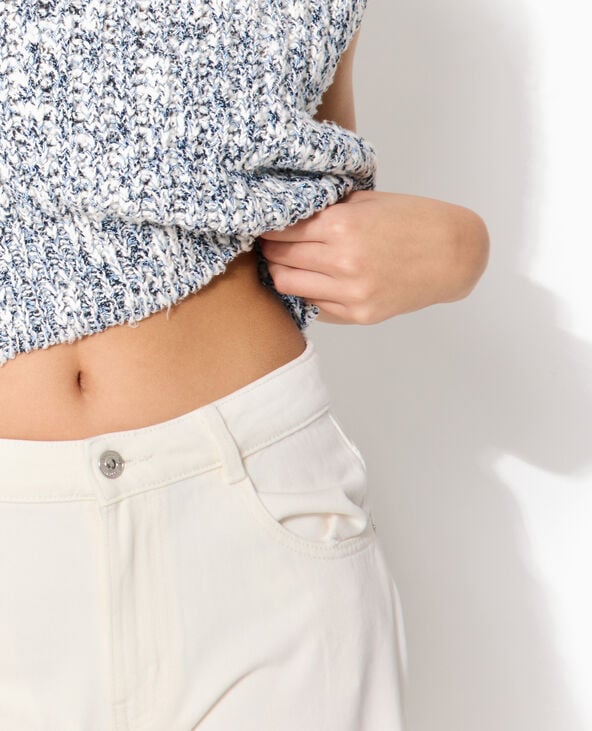 Pull sans manches en maille moulinée bleu - Pimkie