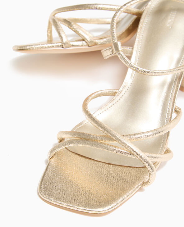 Sandales à talons avec brides doré - Pimkie
