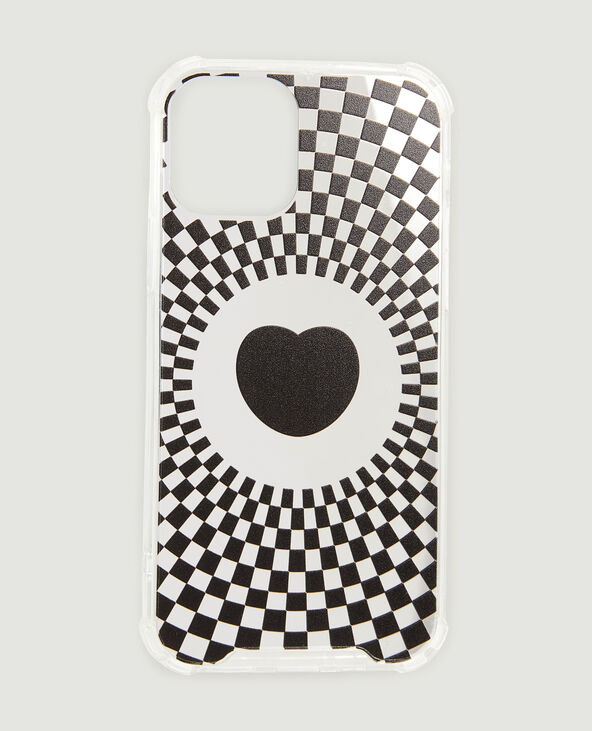 Coque de téléphone motif cœur psychédélique noir - Pimkie