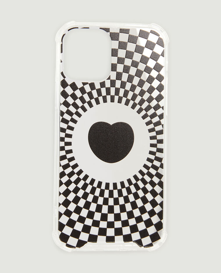 Coque de téléphone motif cœur psychédélique noir - Pimkie
