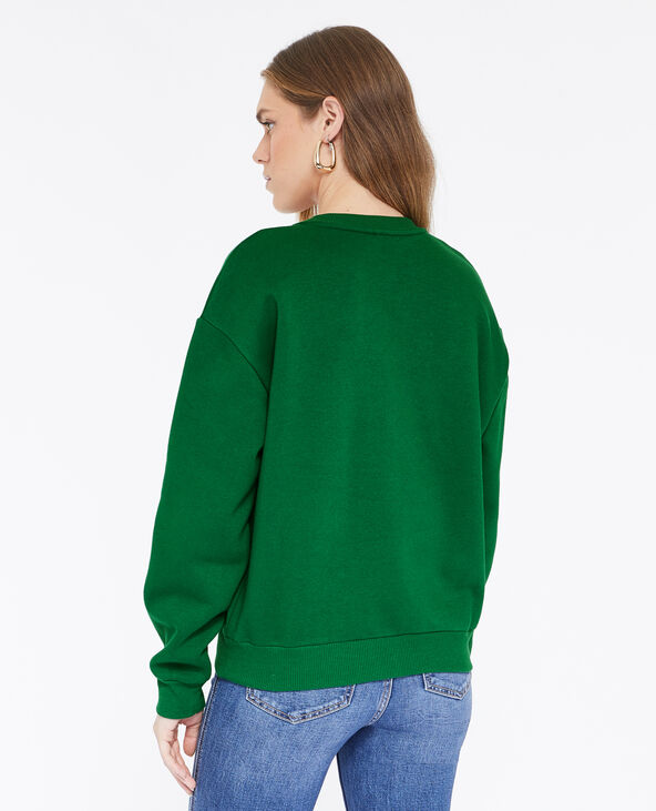 Sweat col rond imprimé vert - Pimkie