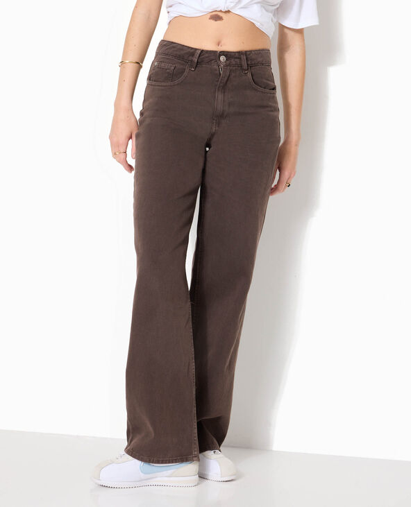 Jean wide taille haute gris foncé - Pimkie