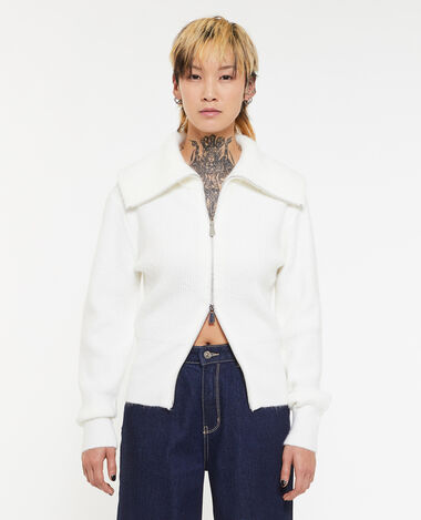 Gilet zippé col camionneur blanc - Pimkie