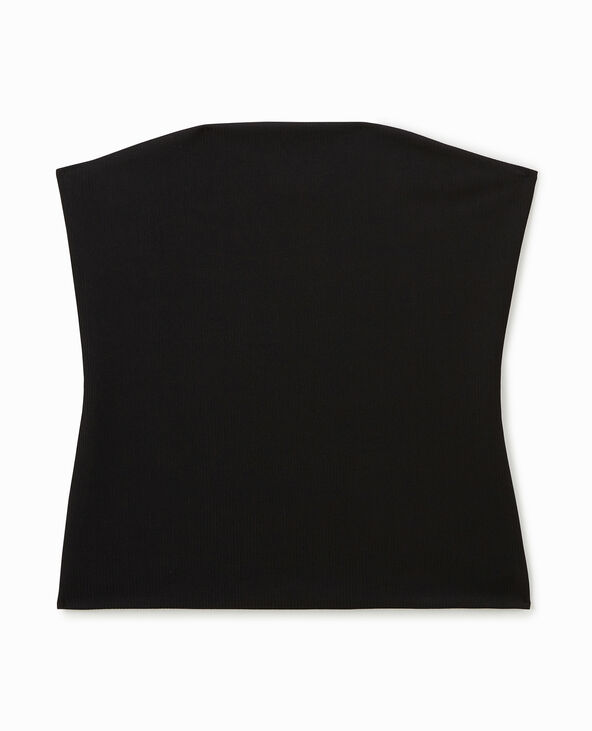 Top bustier en maille côtelée noir - Pimkie