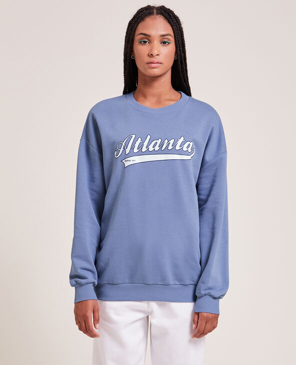 Sweat col rond bleu foncé - Pimkie