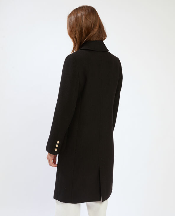Manteau drap de laine ajusté noir - Pimkie