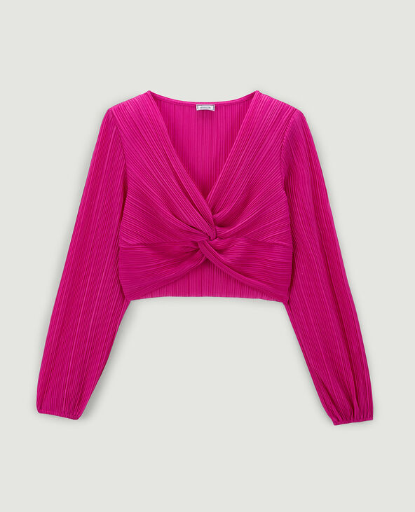 Top plissé permanent rose fuchsia - Pimkie