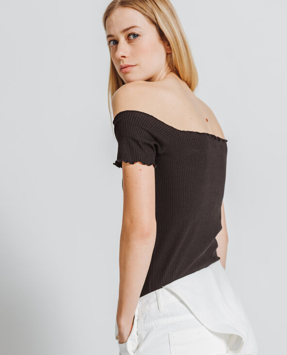 Crop top à rayures noir - Pimkie