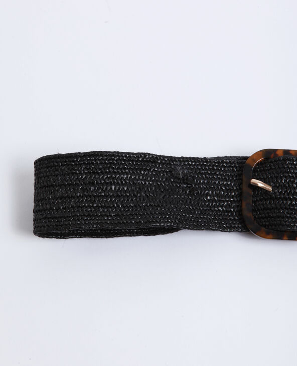 Ceinture en rafia noir - Pimkie