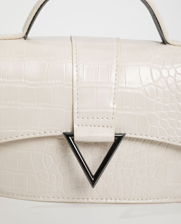 Sac boxy effet croco blanc - Pimkie