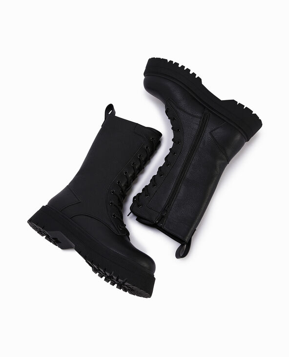 Bottines montantes à lacets noir - Pimkie