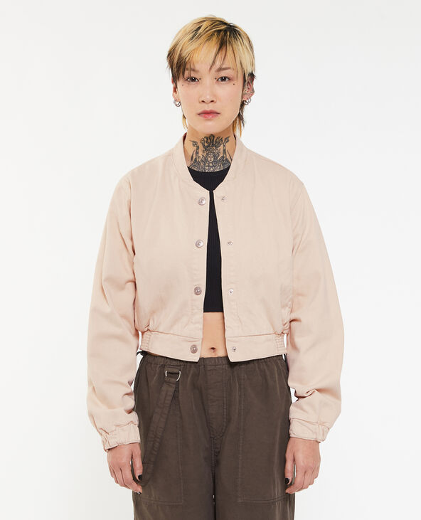 Bomber court en toile denim blanc - Pimkie