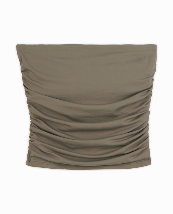Bustier bandeau avec fronces côtés taupe - Pimkie