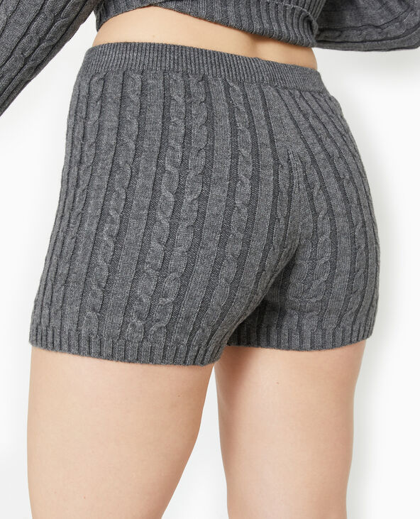 Short en maille torsadée gris foncé - Pimkie