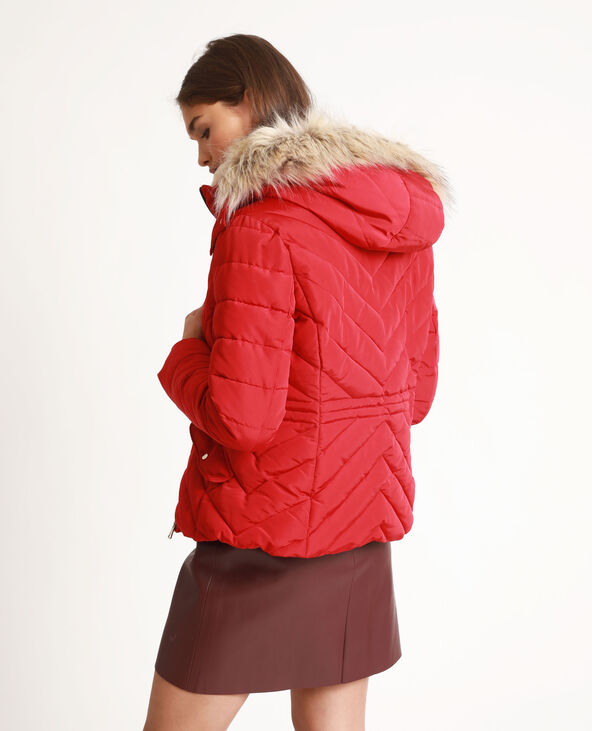 Doudoune rouge a fourrure cheap