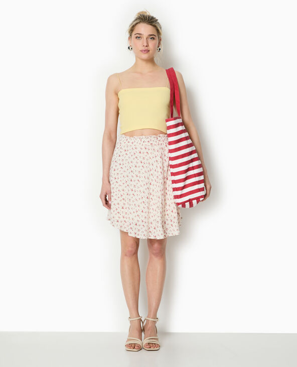 Jupe patineuse avec petites fleurs blanc - Pimkie