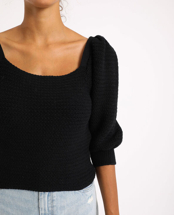 Pull à manches bouffantes noir - Pimkie