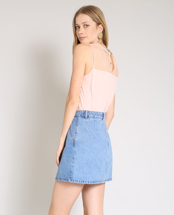 Top en dentelle rose clair - Pimkie