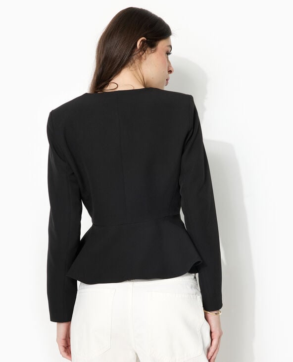 Veste peplum avec boutons fantaisie noir - Pimkie