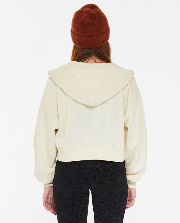 Gilet zippé court à capuche blanc - Pimkie
