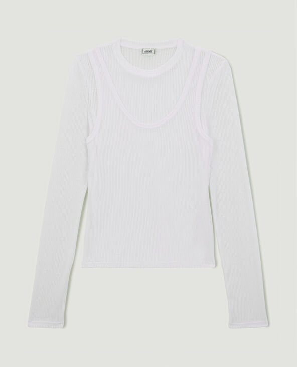 Top manches longues effet superposition blanc - Pimkie