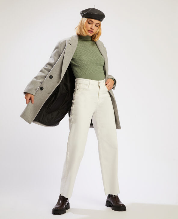 Pull col roulé torsadé vert de gris - Pimkie