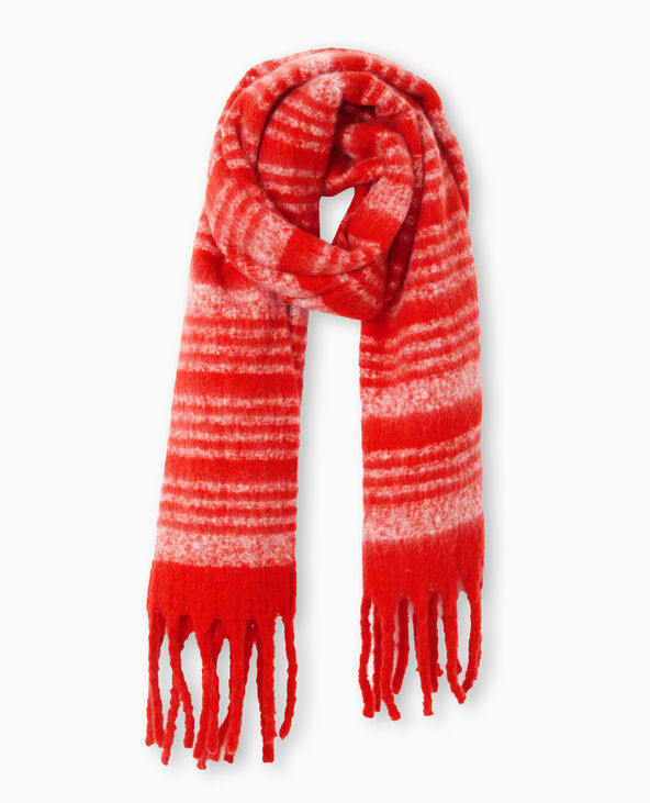 Echarpe en maille extra douce avec franges rouge - Pimkie