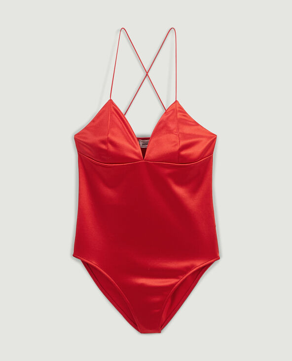 Body en maille satinée rouge - Pimkie