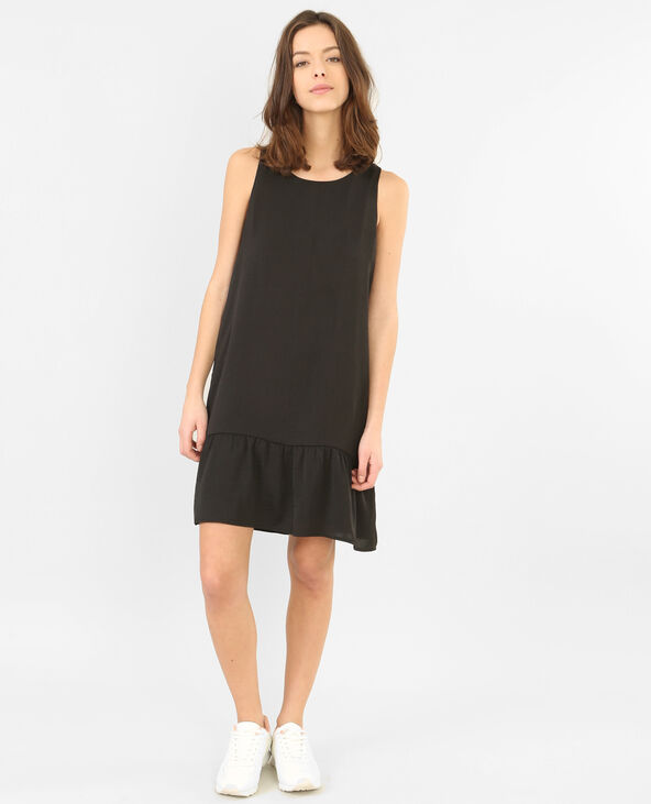 Robe à basque satinée noir - Pimkie